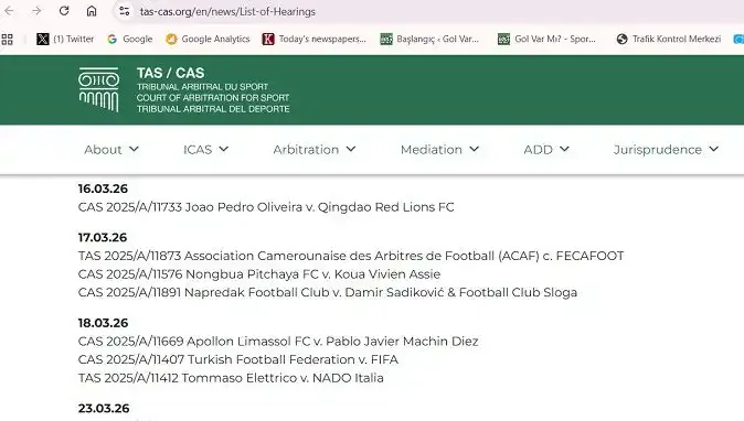 CAS dava listesi