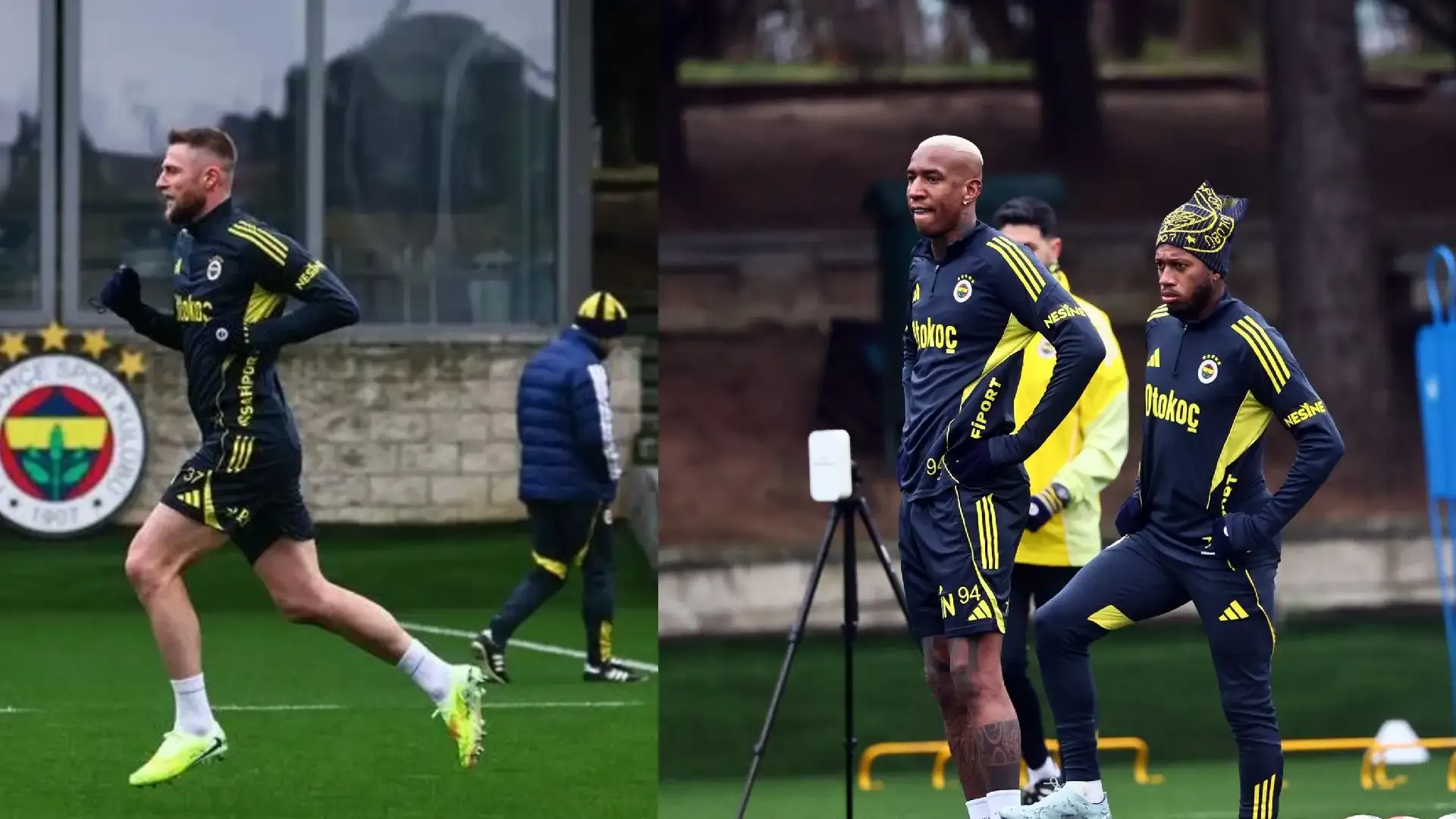 Fenerbahçe antrenmanında Anderson Talisca ve Milan Skriniar