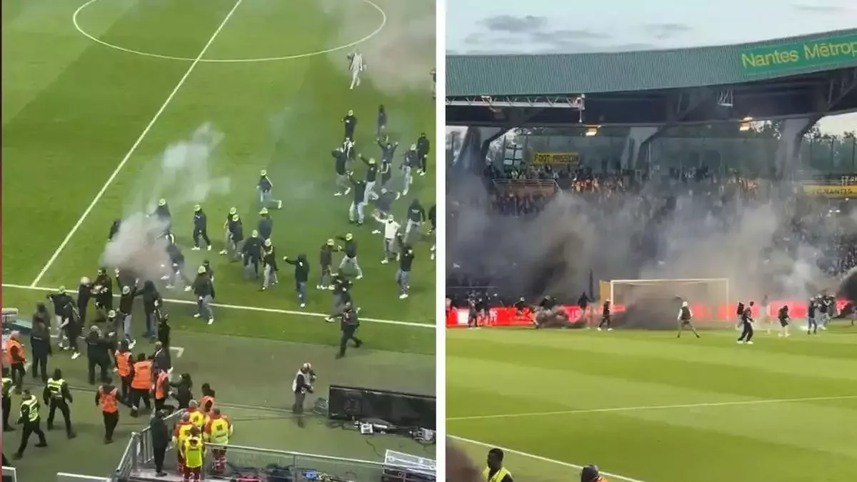 Skandal! Nantes taraftarları sahaya girdi, Teknik Direktör Halilhodzic darp edildi