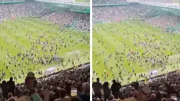 Celtic taraftarı sevinçten sahaya inmişti! Şampiyonluk el değiştirebilir