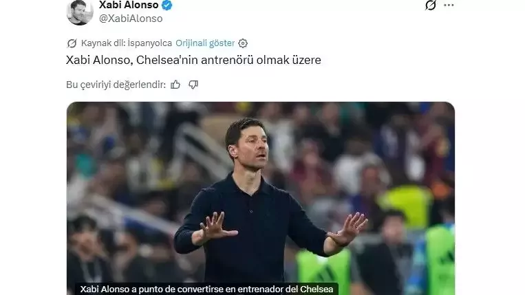 Xabi Alonso'nun paylaşımı