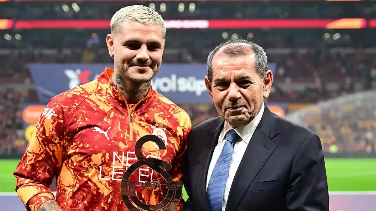 Mauro Icardi ve Galatasaray Başkanı Dursun Özbek