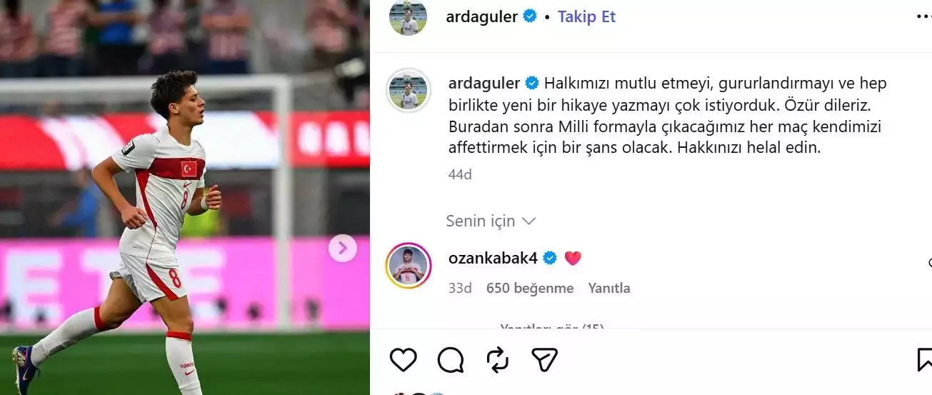 Arda Güler'in paylaşımı