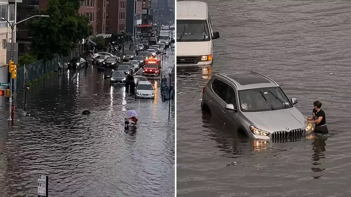 Dünya Kupası finaline saatler kala New York'u sel vurdu