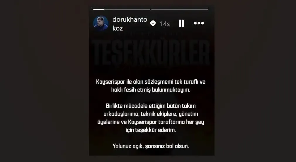 Dorukhan Toköz'ün paylaşımı