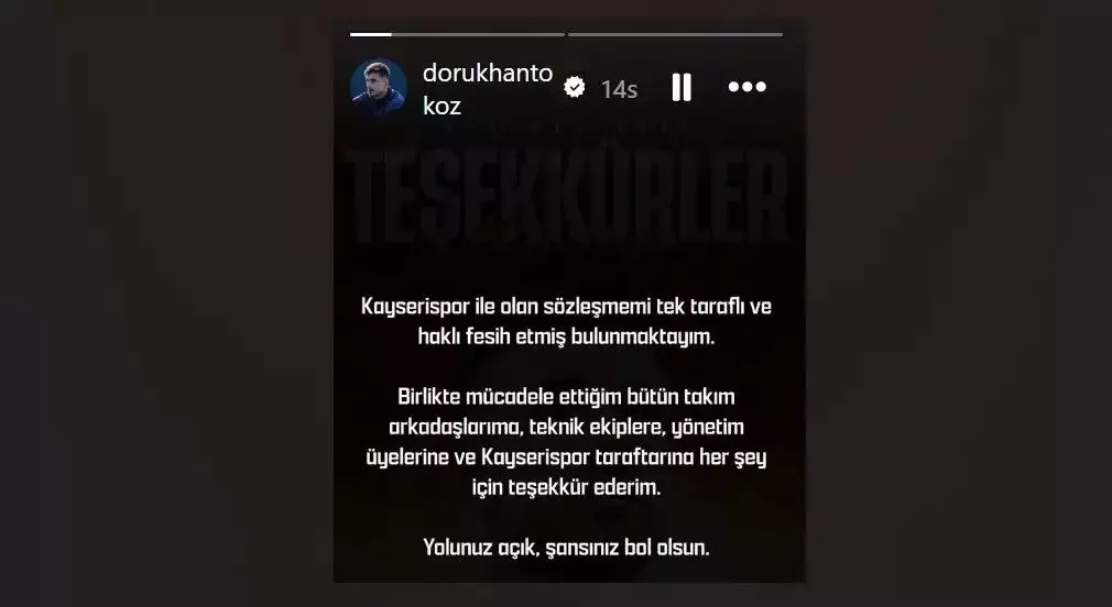 Dorukhan Toköz'ün paylaşımı