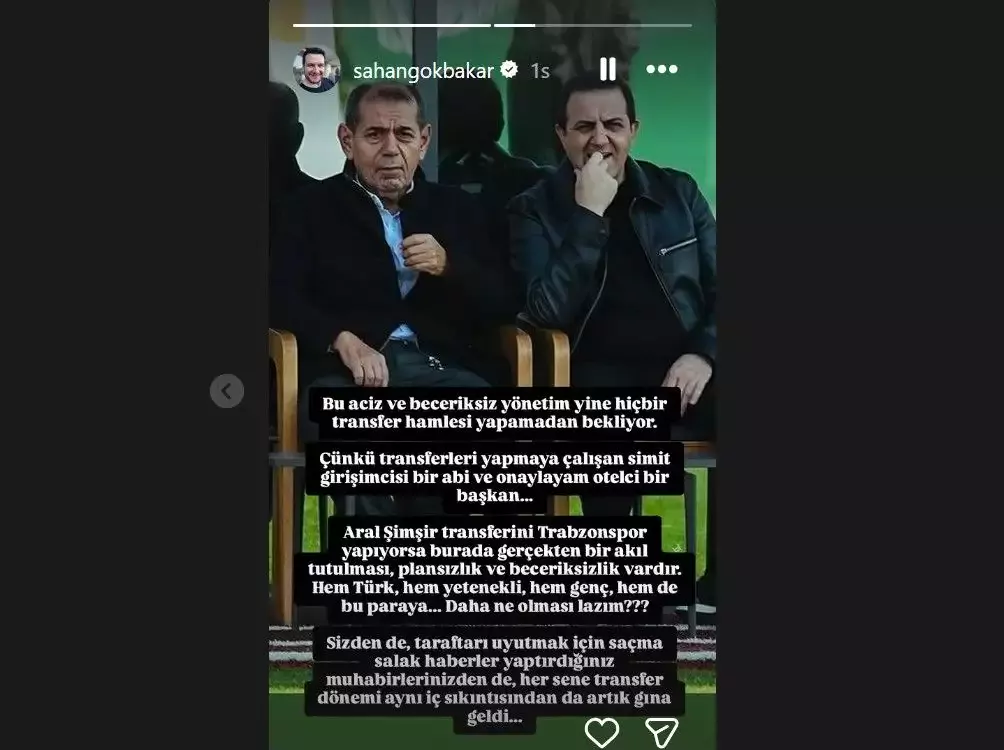Şahan Gökbakar'ın paylaşımı