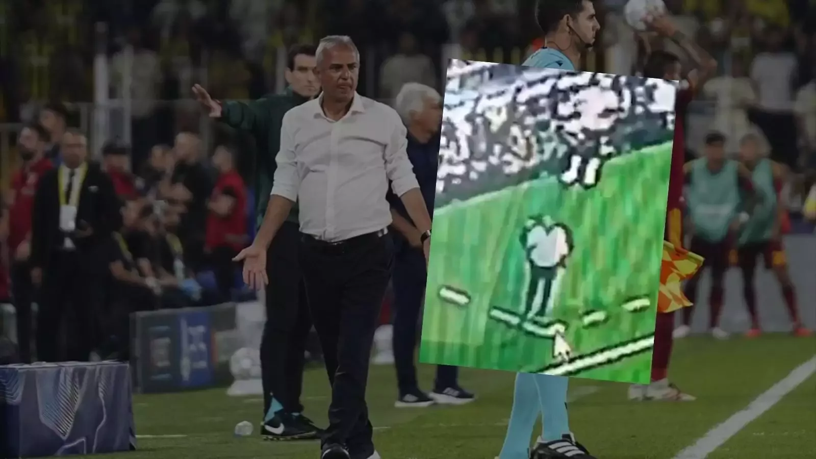 VİDEO | Fenerbahçe Teknik Direktörü İsmail Kartal'a su şişesi atıldığı an