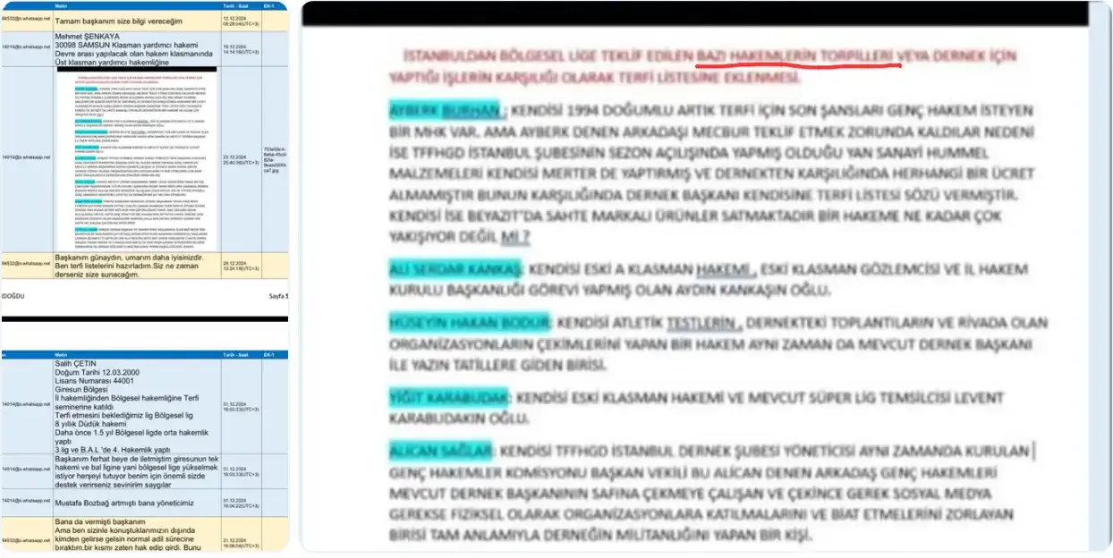 Ferhat Gündoğdu'nun dijital materyal incelemesinde TFF Başkanı İbrahim Ethem Hacıosmanoğlu ile arasında yapılan yazışmaları