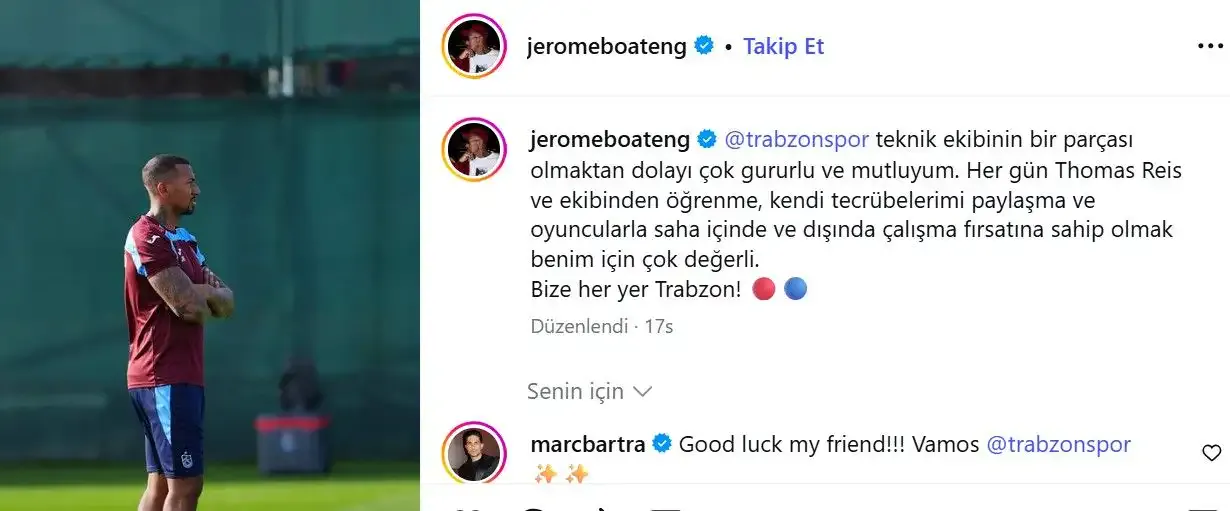 Jerome Boateng'in paylaşımı
